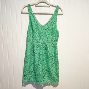 Joie Kelly Green Lace Mini Dress Womens Small